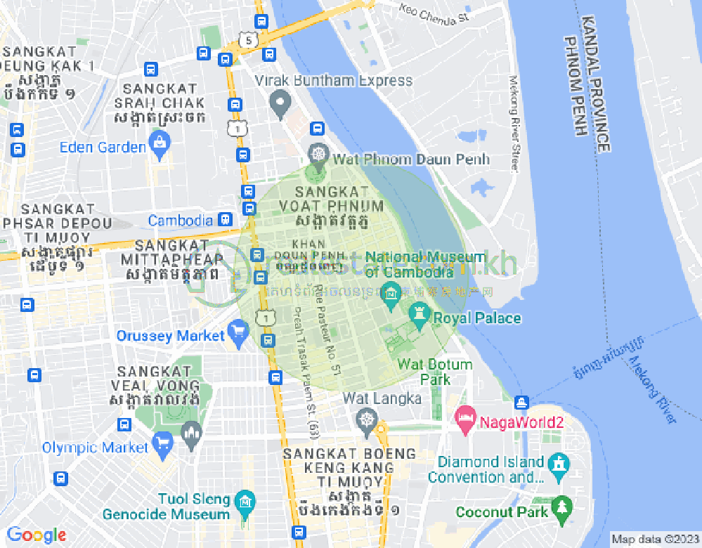 แผนที่ ผสาจ๊ะ, ดวนป็ญ, พนมเปญ