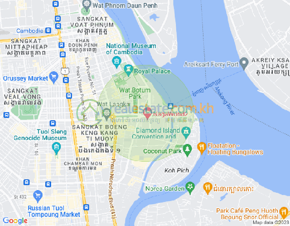 四臂湾分区, 隆边区, 金边地图