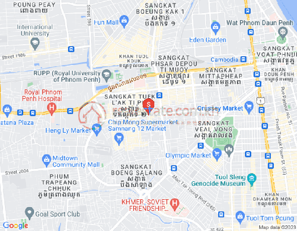 ផែនទី ទឹកល្អក់១, ទួលគោក, ភ្នំពេញ