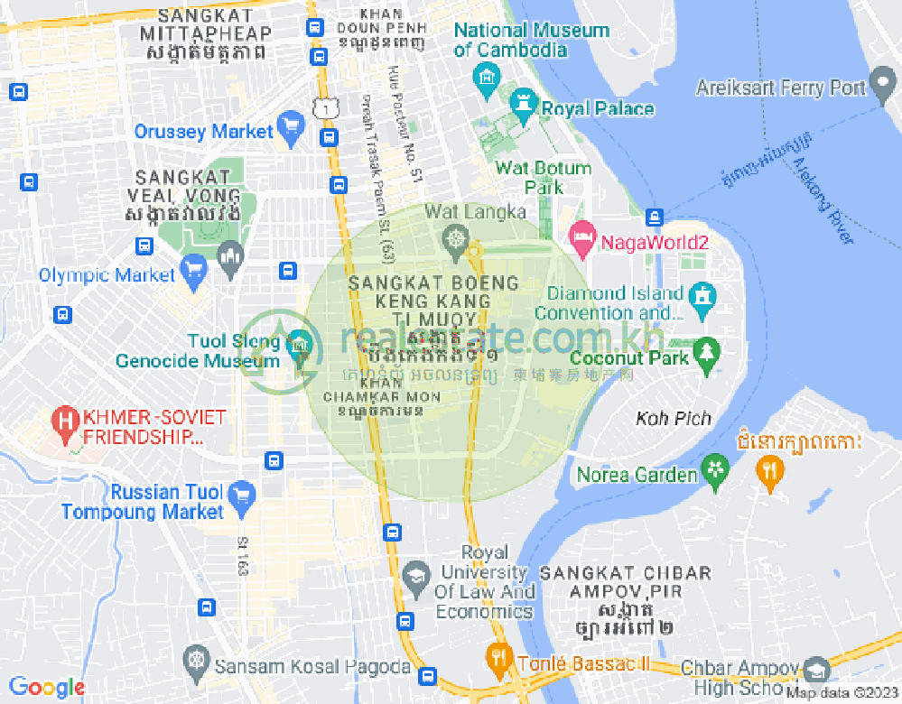 Carte de BKK 1, Boeng Keng Kang, Phnom Penh