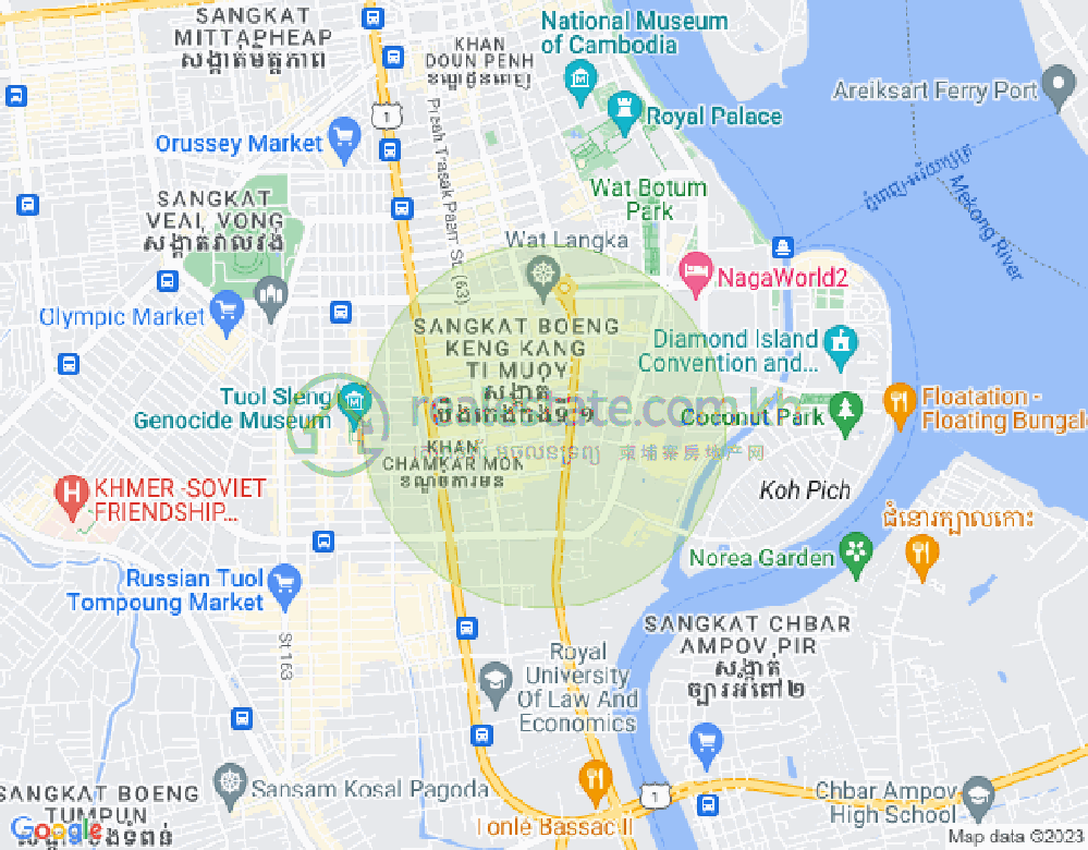 Map of Preanh Trasak Paem  352, BKK 1, Boeng Keng Kang, Phnom Penh