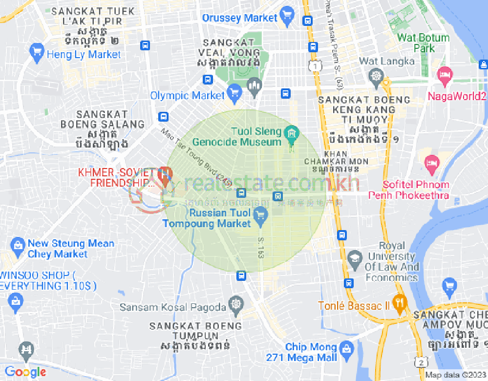 Mapa: Boeung Kak 1, Toul Kork, Phnom Penh
