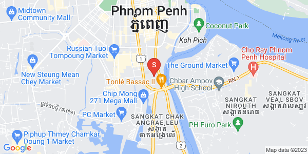 Mapa: Tonle Bassac, Chamkarmon, Phnom Penh