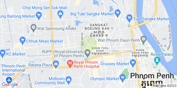 Mapa: Boeung Kak 1, Toul Kork, Phnom Penh