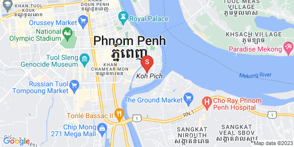 Mapa: Tonle Bassac, Chamkarmon, Phnom Penh