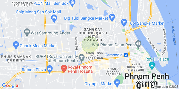 Map of Boeung Kak 1, Toul Kork, Phnom Penh