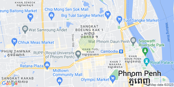 Mapa: Boeung Kak 1, Toul Kork, Phnom Penh