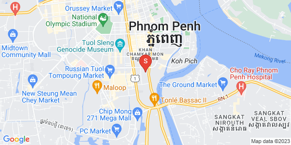 Mapa: Tonle Bassac, Chamkarmon, Phnom Penh