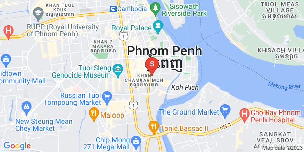 Mapa: Tonle Bassac, Chamkarmon, Phnom Penh