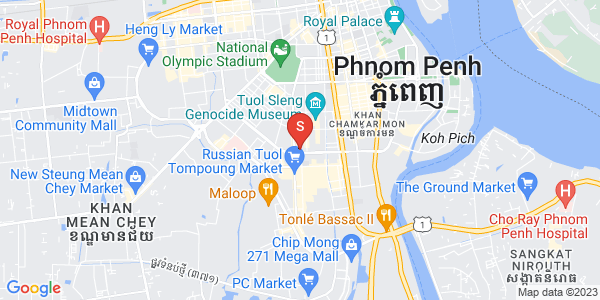 Mapa: Tonle Bassac, Chamkarmon, Phnom Penh
