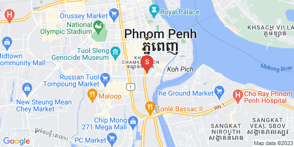 Mapa: Tonle Bassac, Chamkarmon, Phnom Penh