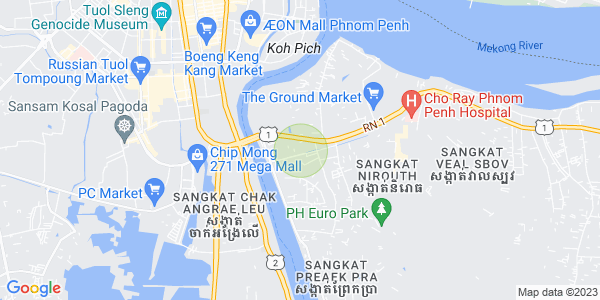 Mapa: Preaek Aeng, Chbar Ampov, Phnom Penh