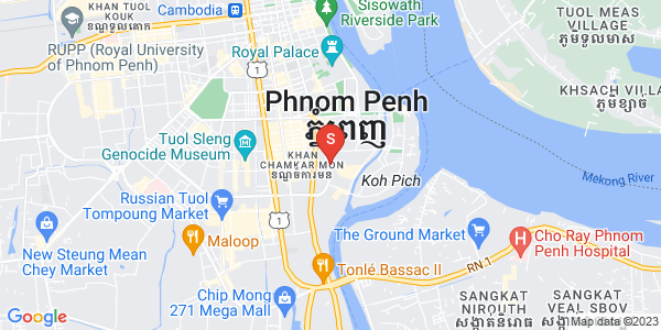 Map of Tonle Bassac, Chamkarmon, Phnom Penh