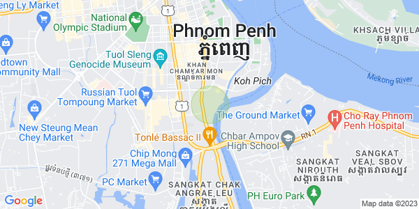 Mapa: Tonle Bassac, Chamkarmon, Phnom Penh