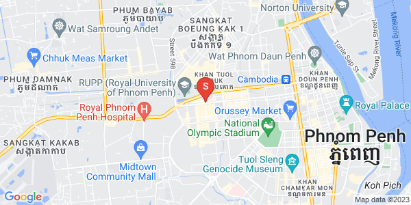 Map of Kampucheakrom, Tuek L'ak 1, Toul Kork, Phnom Penh