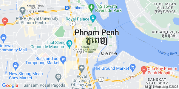 Mapa: Tonle Bassac, Chamkarmon, Phnom Penh