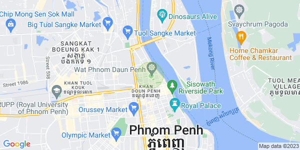 Mapa: Wat Phnom, Daun Penh, Phnom Penh
