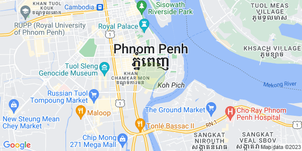 Mapa: Tonle Bassac, Chamkarmon, Phnom Penh