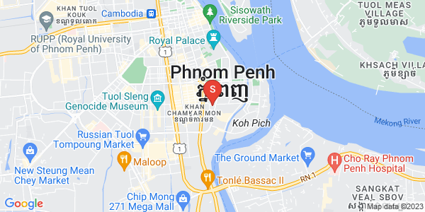 Mapa: Tonle Bassac, Chamkarmon, Phnom Penh