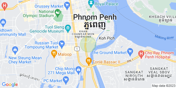 Mapa: Tonle Bassac, Chamkarmon, Phnom Penh