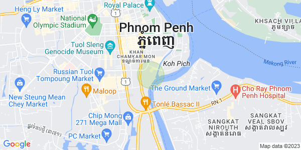 Mapa: Tonle Bassac, Chamkarmon, Phnom Penh