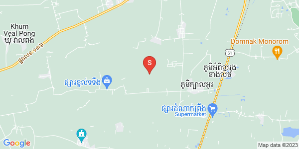 Preah Srae县, 乌栋市, 磅士卑省地图
