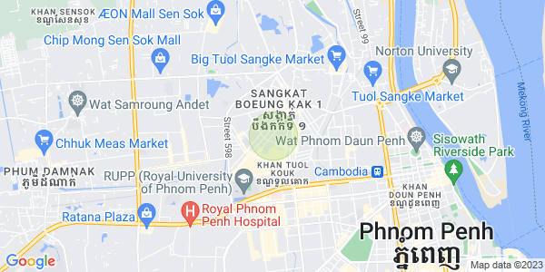Mapa: Boeung Kak 1, Toul Kork, Phnom Penh