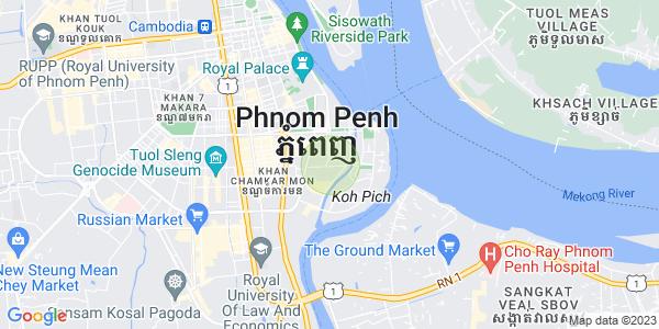 Map of Tonle Bassac, Chamkarmon, Phnom Penh