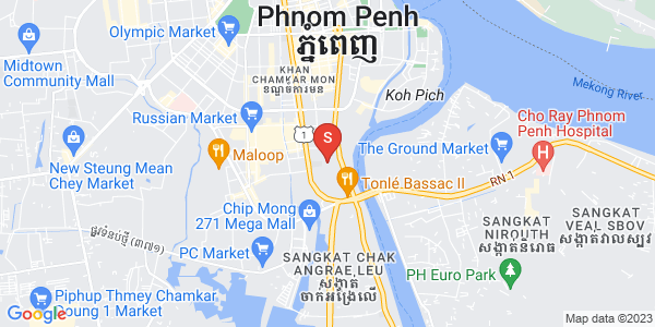 Mapa: Tonle Bassac, Chamkarmon, Phnom Penh