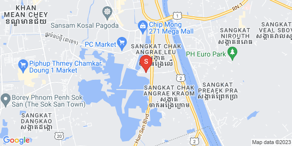 ផែនទី 60m Samdach Hun Sen, ចាក់អង្រែក្រោម, មានជ័យ, ភ្នំពេញ