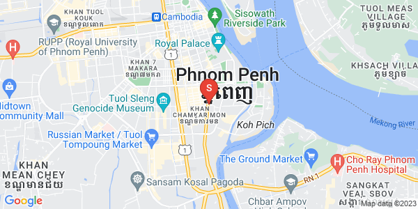 Mapa: Tonle Bassac, Chamkarmon, Phnom Penh