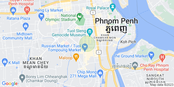 万景岗1分区（BKK1), 波哥堪, 金边地图