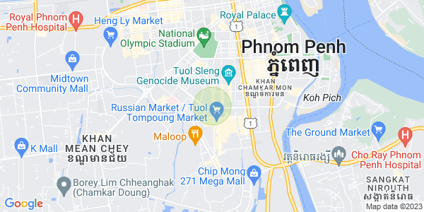 Map of BKK 1, Boeng Keng Kang, Phnom Penh