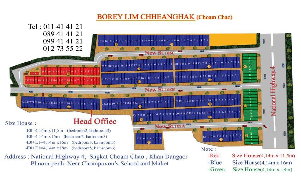Borey Lim Chheanghak Chom Choav's Plan | Борей Для Продажи in Чаом Чау, Пор Сен Чей, Пномпень