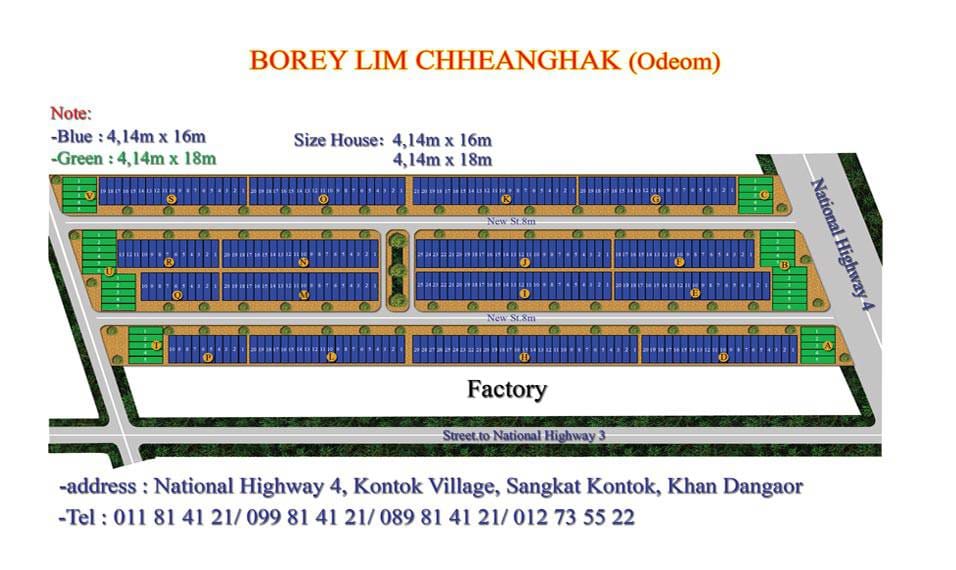 Borey Lim Chheanghak Odem's plan | Kantaok구역, Kamboul구역, 프놈펜에 있는 보레이 매매
