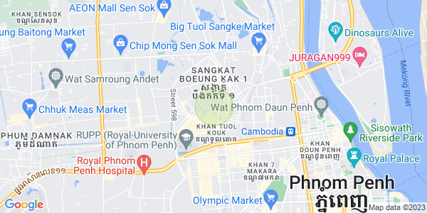 Mapa: Boeung Kak 2, Toul Kork, Phnom Penh