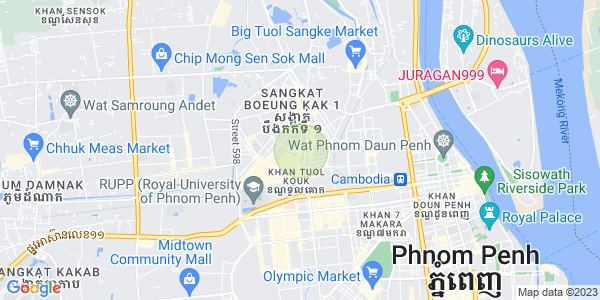 Mapa: Boeung Kak 1, Toul Kork, Phnom Penh