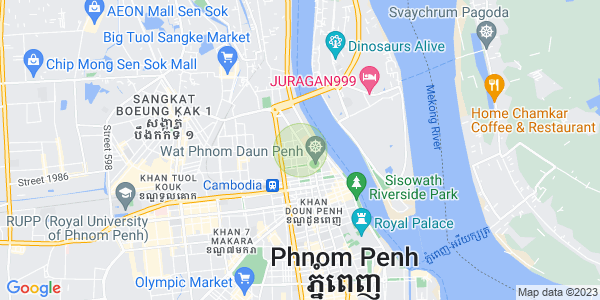 Mapa: Wat Phnom, Daun Penh, Phnom Penh