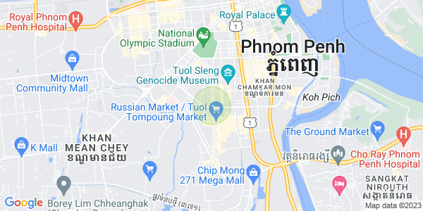 万景岗1分区（BKK1), 波哥堪, 金边地图