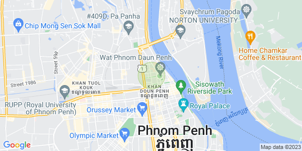 Mapa: Wat Phnom, Daun Penh, Phnom Penh