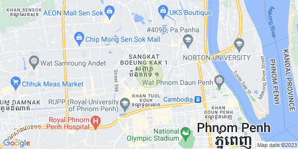 Mapa: Boeung Kak 1, Toul Kork, Phnom Penh