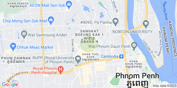 Carte de Boeung Kak 1, Toul Kork, Phnom Penh