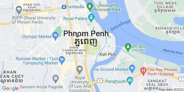 Mapa: Tonle Bassac, Chamkarmon, Phnom Penh