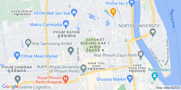 Mapa: Boeung Kak 1, Toul Kork, Phnom Penh