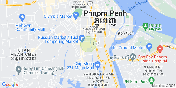 Map of Toul Tum Poung 1, Chamkarmon, Phnom Penh