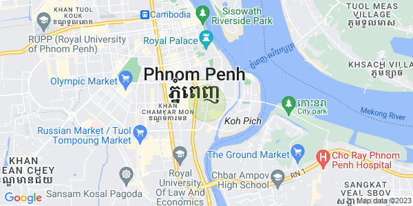 Mapa: Tonle Bassac, Chamkarmon, Phnom Penh