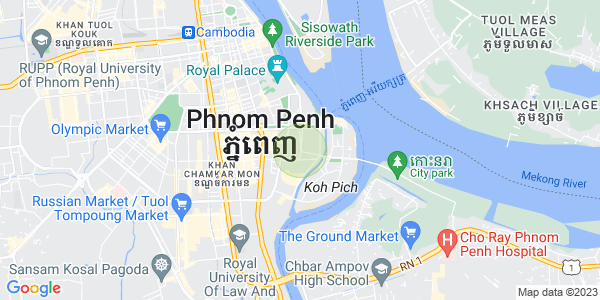 Mapa: Tonle Bassac, Chamkarmon, Phnom Penh