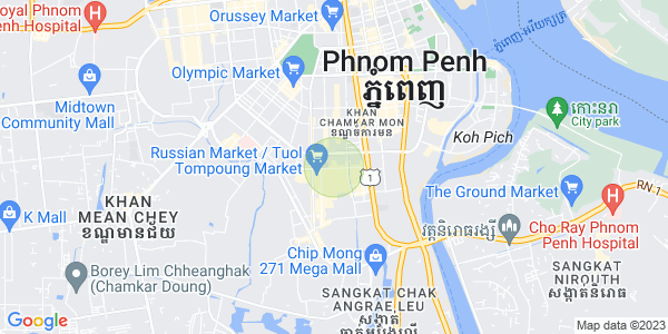 Mapa: Toul Tum Poung 1, Chamkarmon, Phnom Penh