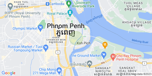 Mapa: Tonle Bassac, Chamkarmon, Phnom Penh