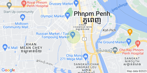 Map of Toul Tum Poung 1, Chamkarmon, Phnom Penh